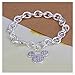 HMILYDYK Fashion Jewelry Mickey Mouse 925 Sterling Silver Plated Couple Bangle Bracelet for Women Lady Girls