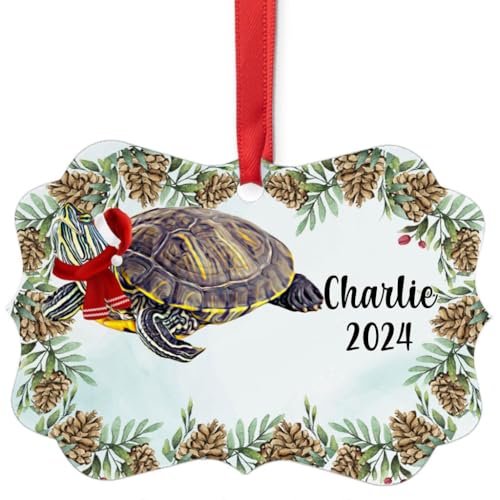 Pond Slider Turtle Christmas Ornament 2024