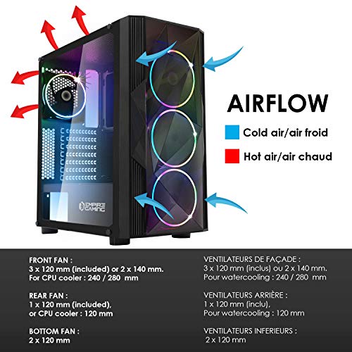 EMPIRE-GAMING--Caja-PC-Gamer-Diamond-ARGB-Torre-Mediana-ATX--Frontal-Diamante-Plexigls-y-Pared-Lateral-de-Vidrio-Templado--4-Ventiladores-LED-RGB-direccionables-120-mm