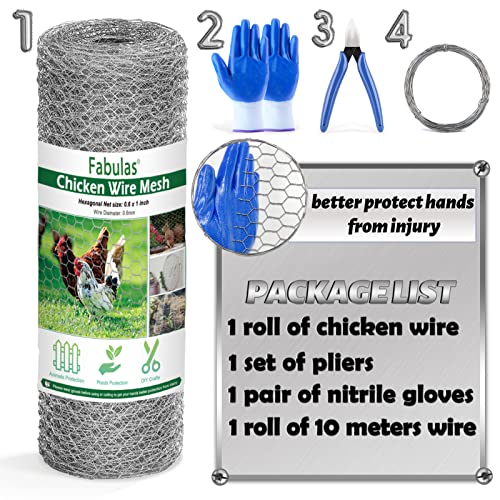 Chicken Wire Fencing Mesh, 17 Inch X 60 Feet Metal Floral Chicken Wire