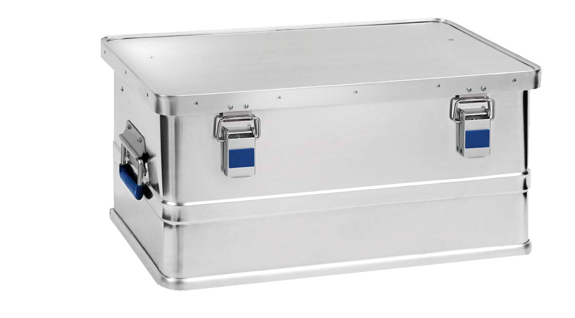 hünersdorff 451150 Eco Aluminium Box 48 Litres Waterproof with Rubber Seal, Lightweight, Stable, Folding Handles, Preparation for Locks, Colour: Silver