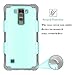 LG K10 Case, LG Premier LTE Case, Elegant Choise Ultra Thin Hybrid Shockproof Dual Layer Armor Rugged Hard Case Cover For LG K10/LG Premier LTE L62VL L61AL (2016) (Turquoise/Grey)
