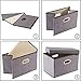 PRANDOM Foldable Storage Boxes with Lids [3-Pack] Linen Fabric Collapsible Storage Bins Organizer Containers Baskets Cube with Cover for Home Bedroom Closet Office Nursery (14.9x9.8x9.8)