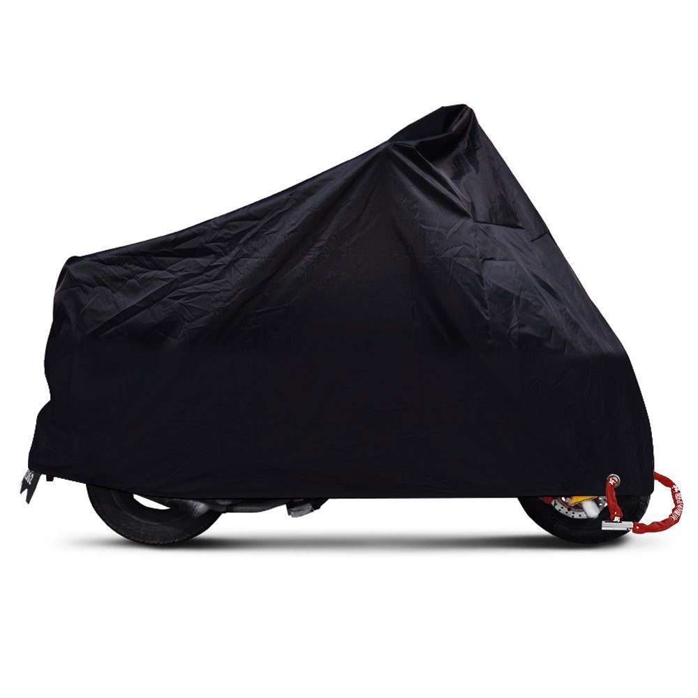 ANFTOP Motorcycle Cover 4XL Motorbike Scooter Cover Black Color White Lock Holes Waterproof UV Protective Cover XXXXL