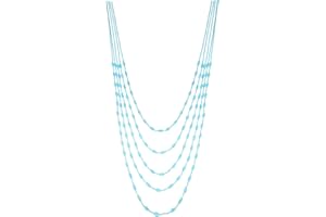 Xalroco Long Layered Necklace for Women Trendy Colorful Boho Chunky Crystal Beaded Jewelry Womens Dainty Statement Fashion Necklaces Costume Bead Strand Necklace