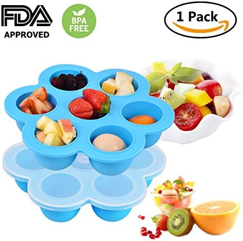 Baby Food Freezer Tray Food Storage Container with Clip-on Lid by Adkwse, Baby Food Mold Pan for Homemade Baby Food, Vegetable &amp; Fruit Purees, Pudding and Breast Milk - BPA Free &amp; FDA Approved