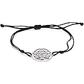 EUEAVAN Metatron Cube Bracelet Adjustable Sacred Geometry Bracelet Archangel Handmade Braided Rope Lucky Red String Bracelet kabbalah Amulet Statement Jewelry Women