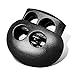 Plastic Cord Lock End Toggle Double Hole Spring Stopper Fastener Slider Toggles End (Black,20 PCS)