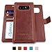 AMOVO Galaxy Note 8 Case [2 in 1], Samsung Galaxy Note 8 Wallet Case [Detachable Wallet Folio] [Premium Vegan Leather] Samsung Note 8 Flip Cover with Gift Box Package (Brown)
