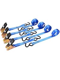 Ohuhu Ratchet Tie Downs Logistic Straps - 4 Pack - 15 Ft - 500 Lbs Load Cap - 500 Lb Break Strength