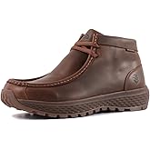 SUREWAY Men's Chukka Boots,Fashion and Comfort Driving Shoes,Lightweight Durability Leather Moc Toe Work Boots
