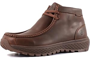 SUREWAY Men's Chukka Boots,Fashion and Comfort Driving Shoes,Lightweight Durability Leather Moc Toe Work Boots