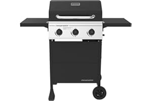 Megamaster 3-Burner Propane Gas Grill with Folding Side Tables, 30,000BTUs, 429.81 sq. in. Cooking Space, Stainless Steel Control Panel, Outdoor Kitchen Grill for BBQs, Patios, and More - 720-0988EA