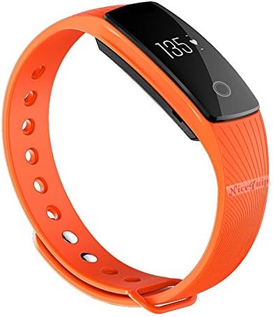 Nicequip TM ID107 Heart Rate Monitor,Bluetooth Smart Bracelet Sleep/Activity Tracker/Calorie Counter Running Timer Smart Watch Health Fitness Tracker for Android iOS Smartphone (107 Orange)
