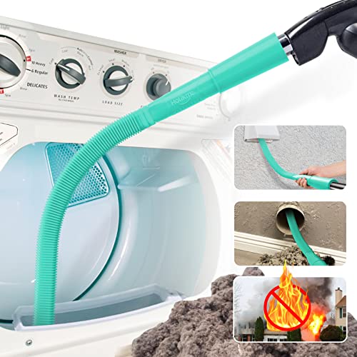 Holikme Dryer Vent Cleaner Kit Vacuum Hose Attachment Brush,Green on