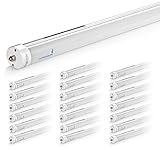 HyperSelect T8 T10 T12 8FT LED Tube Light, 36W (75W Equiv.), Ballast Bypass, Shatterproof, Fluorescent Replacement, High Output, 3800 Lumens, 5000K, UL, Frosted, Workshop, Warehouse, Garage - 20 Pack