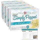 Simply Popped Microwave Popcorn by Jolly Time with 1 Free Recipe Card (Simply Popped - Pack of 4)