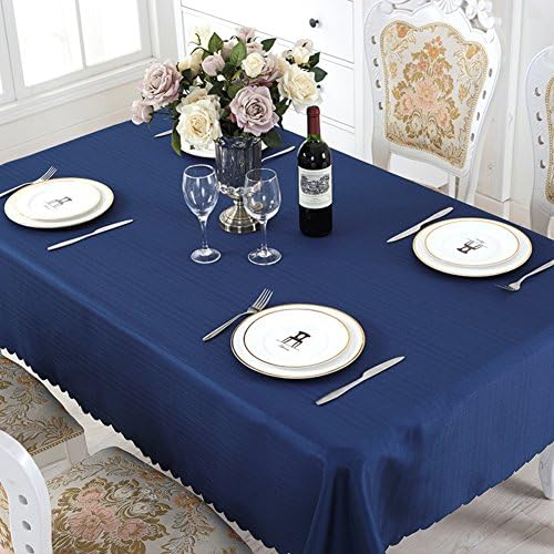 Big Round Tablecloths,Simplicity Linen Rectangle &amp; oblong Table top cover White Table cloth-E 150x210cm(59x83inch)
