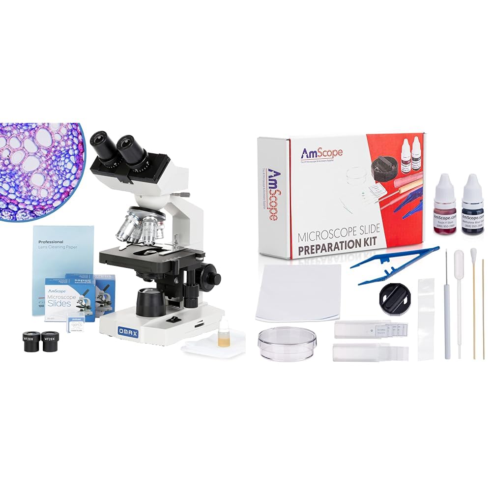 Kit Préparation Lames Microscope AmScope SP-14 - Microtome, Colorants Et Accessoires