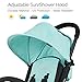 Green Deluxe Dual-Brake Single Baby Stroller, Portable Light Weight Travel Pram, Large Water Resistant Umbrella Canopy for Infant Toddler, Boys, Girls Unisex 3 Month, 1, 2 Year Old and UP
