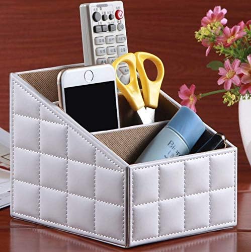 Leather Remote Control Holder Storage Container for TV Remote Phone Caddy Eyeglasses/controller TV Guide/mail/CD organizer/holder