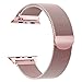 OULEDI Compatible Stainless Steel Band Mesh bracelet strap Replacement Band with Magnetic Closure Clasp for Apple Watch Series 1 Series 2 Series 3 42mm Rose Gold