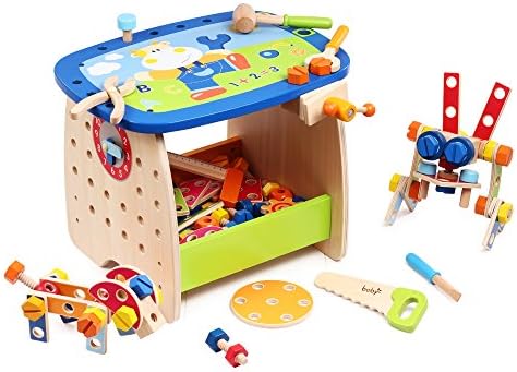 Kids Destiny Deluxe Wooden Workbench Play Educational Building Set