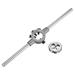 uxcell Die Stock Handle Wrench Set, 4-40 UNC Round