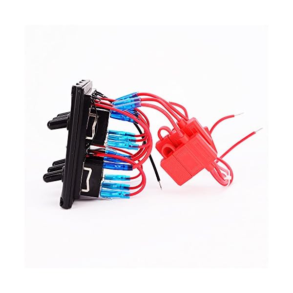 Iztoss-Marine-Electric-Blue-LED-Toggle-Switch-Panel-5-Gang-with-Power-Socket-Panel-12V