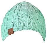 Funky Junque’s CC Girls Cable Knit Beanie – Warm Unisex Hat – Kids Winter Cap