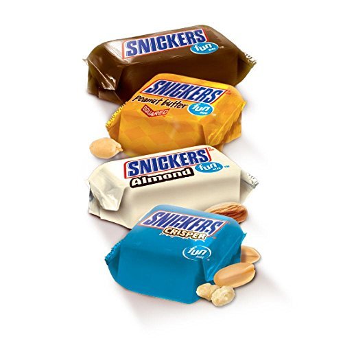 Snickers Fun Size Variety Pack - Almond, Original, Peanut Butter and Crisper - Bulk 5 Pounds