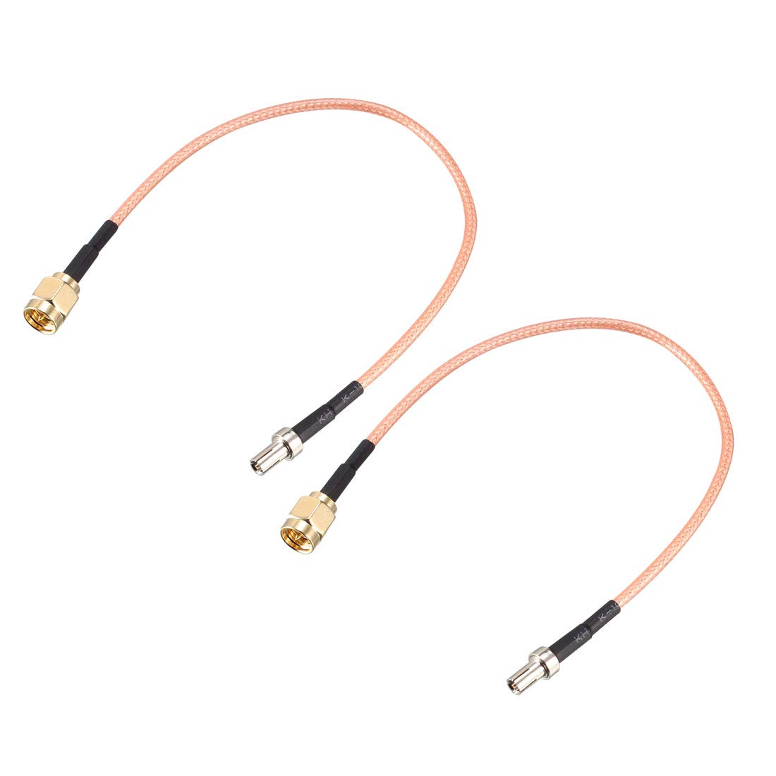 sourcing map SMA Male to TS9 Male RG316 Coaxial Cable Antenna Cable 0.66 ft 2pcs