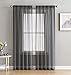 HLC.ME Charcoal Grey Sheer Voile Window Treatment Rod Pocket Curtain Panels for Bedroom and Living Room (54 x 84 inches Long, Set of 2)