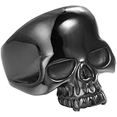 INRENG 316L Stainless Steel Men's Cool Skull Head Ring Punk New Jewelry Black/Blue/Gold/Silver