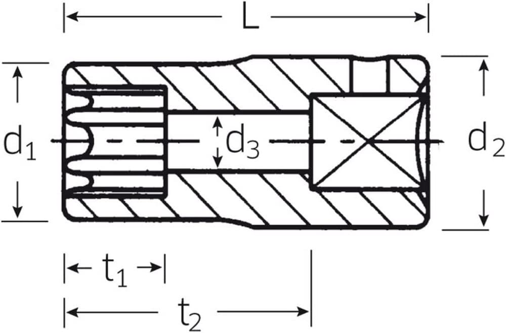 Stahlwille 01270010 40TX High Performance Steel Socket, 1/4 inch Drive, E10 Size, 23 mm Length, Pack of 10