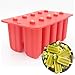 Astra Gourmet 10-Cavity Slicone Frozen Ice Pop Maker with 50 Wooden Sticks for Toddlers, Kids and Adults - BPA Free(Red)