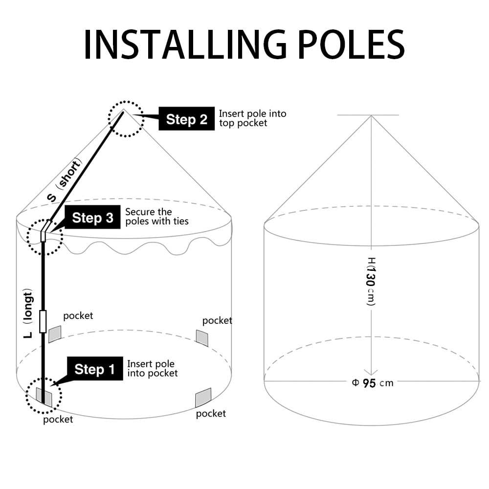 LOJETON Kids Tent Fiberglass Pole Kit Rod Replacement Indoor Children Play Toddler, Kids Pop up Tent, Boys Girls Toys, Outdoor Houses