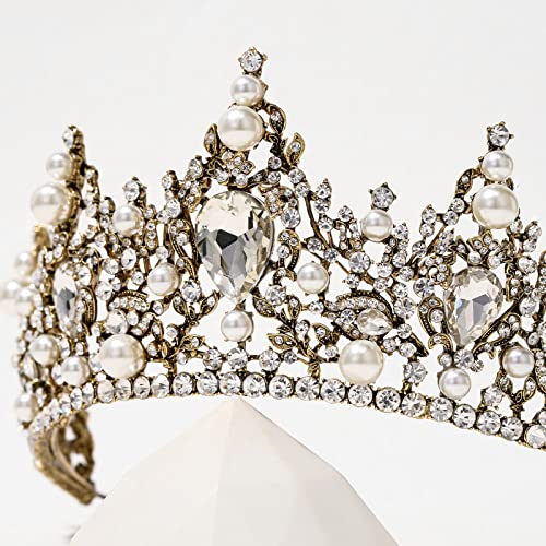Vorkoi Tiara Crystal Crowns Princess Rhinestone Crown With Combs Bride Headbands Bridal Wedding Prom Birthday Party Hair Accessories Jewelry For Women Girls