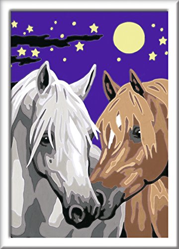 Ravensburger 28507 Malen nach Zahlen Atelier Pferde - für Kinder ab 7 Jahren, Malset mit Rahmen, Pinsel, Maltafeln… – Bild 5