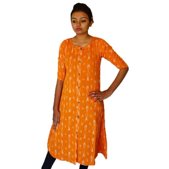 Orange kurti amazon Clearance