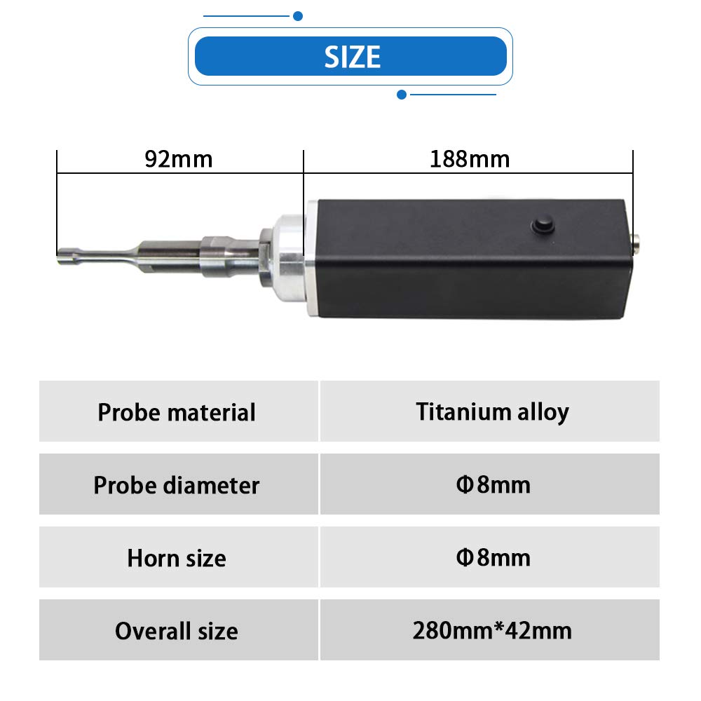 MXBAOHENG Handheld Ultrasonic Homogenizer Lab Emulsifier Sonicator Processor Laboratory Emulsifying Machine for Cells Homogenization& Emulsification&Mixing (500W 10mL~500mL) - Image 4
