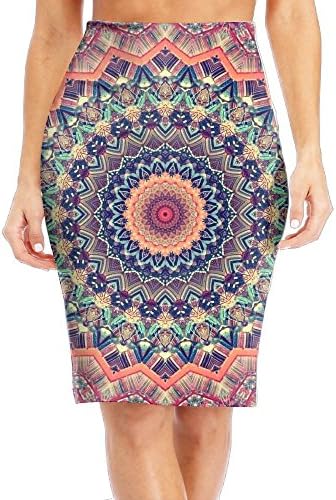 Tie Die Floral Mandala Women's Fashion Printed Pencil Skirt