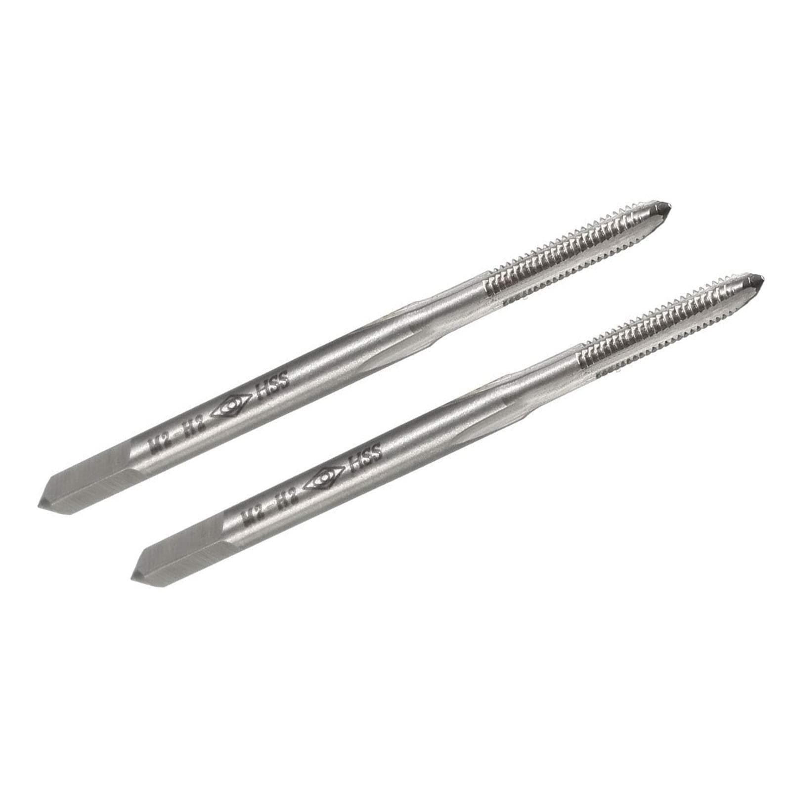 TA-VIGOR M2 x 0.4mm Metric Machine Tap, 3 Straight Flutes Screw Thread Tapping H2 High Speed Steel Threading Machinist Repair DIY Tool 2Pcs — image 1