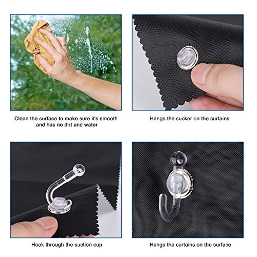 johgee Blackout Curtains, Blackout Window Blinds Shade for Bedroom Garden Car Office Travel (23.6"x45.3")