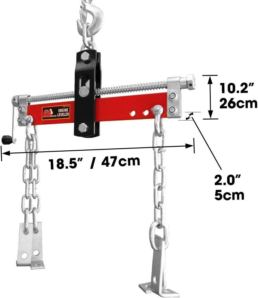 BIG RED T32100 Torin Engine Hoist Shop Crane Accessory: Steel 3 Position Engine Leveler with Adjustable Handle, 3/4 Ton (1,500 lb) Capacity, Red: Automotive
