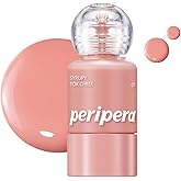 PERIPERA SYRUPY TOK CHEEK 5 Colors, Liquid Blush, Dewy Finish and Hydrates All day, Soft Velvet Texture Face Cheek Tint (01 LIGHT PEACH, One Size)