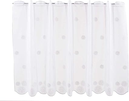 Amazon De Scheibengardine Bestickte Kugeln 100 Cm Hoch Breite Der Gardine Durch Gekaufte Menge In