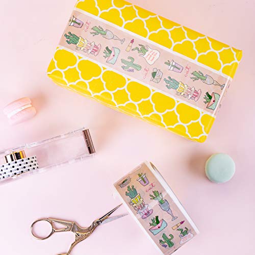 image for RUSPEPA Heavy Duty Packing Tape 4 Design Printed with Gigt Box, Cactus