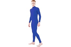 Ensnovo Adult Spandex Turtleneck Long Sleeve One Piece Unitard Bodysuit Dancewear