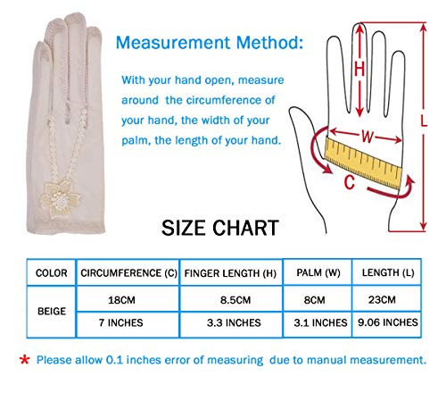 Nurbijar Summer Women UV Protection Touch Screen Lace Gloves-Beige - Thumbnail 6